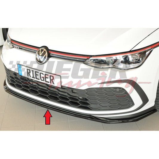 LAME DE PARE-CHOCS AVANT "NOIRE BRILLANTE" "RIEGER TUNING" POUR VOLKSWAGEN GOLF 8 GTI/GTD/GTE