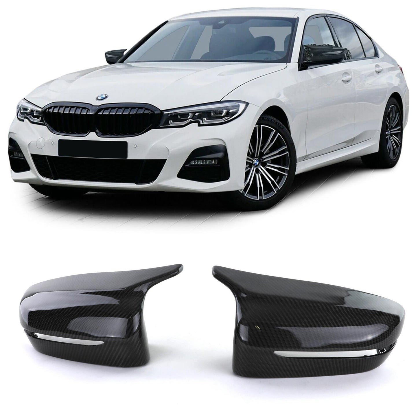 Coques de rétroviseurs en carbone pour BMW Série 3/5 G20 G21 G30 G31 G11 G14 G15 G16