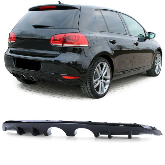 Diffuseur Arrière double sortie central noir brillant VW golf 6